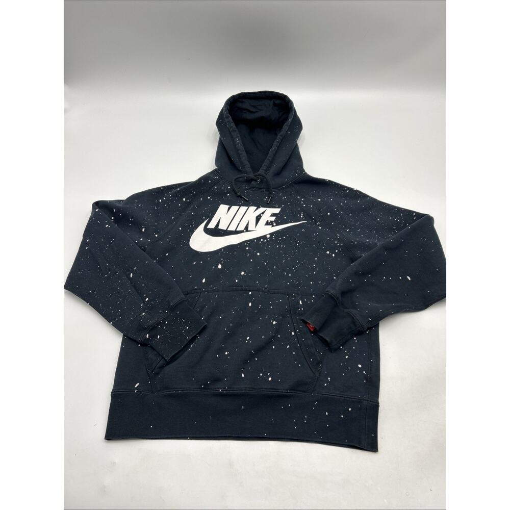 Nike Hooded Sweatshirt with All Over Paint Splatter Design Men's Size S Black